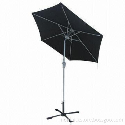 Steering beach umbrella with metal handle and fluctuation column metal fittings